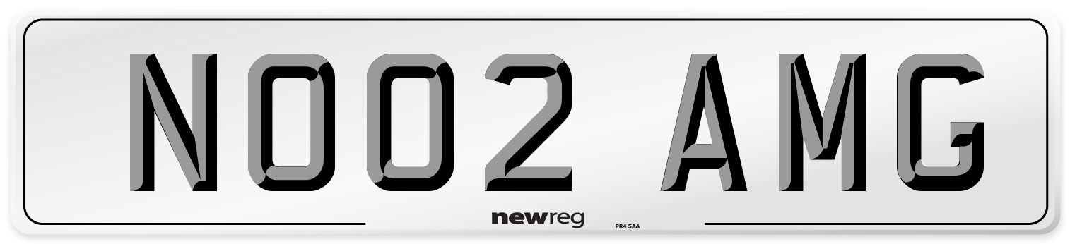 NO02 AMG Number Plate from New Reg